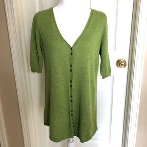 Eileen Fisher Green Linen Cardigan - Size Petite M